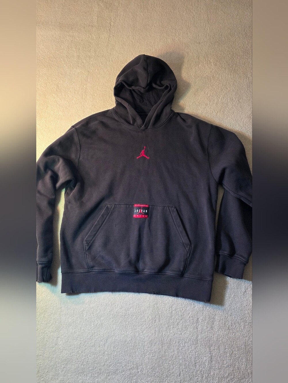 Jordan Brookly Fleece Hoodie‎ Off Noir Worn In Look Pullover Jumpman Mens M